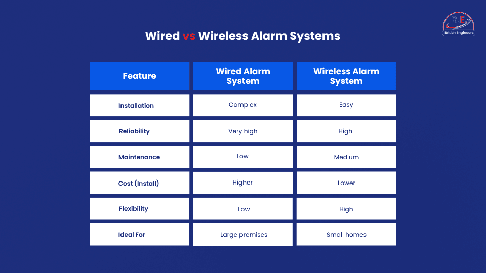 wireless alarms vs hard-wired alarms
