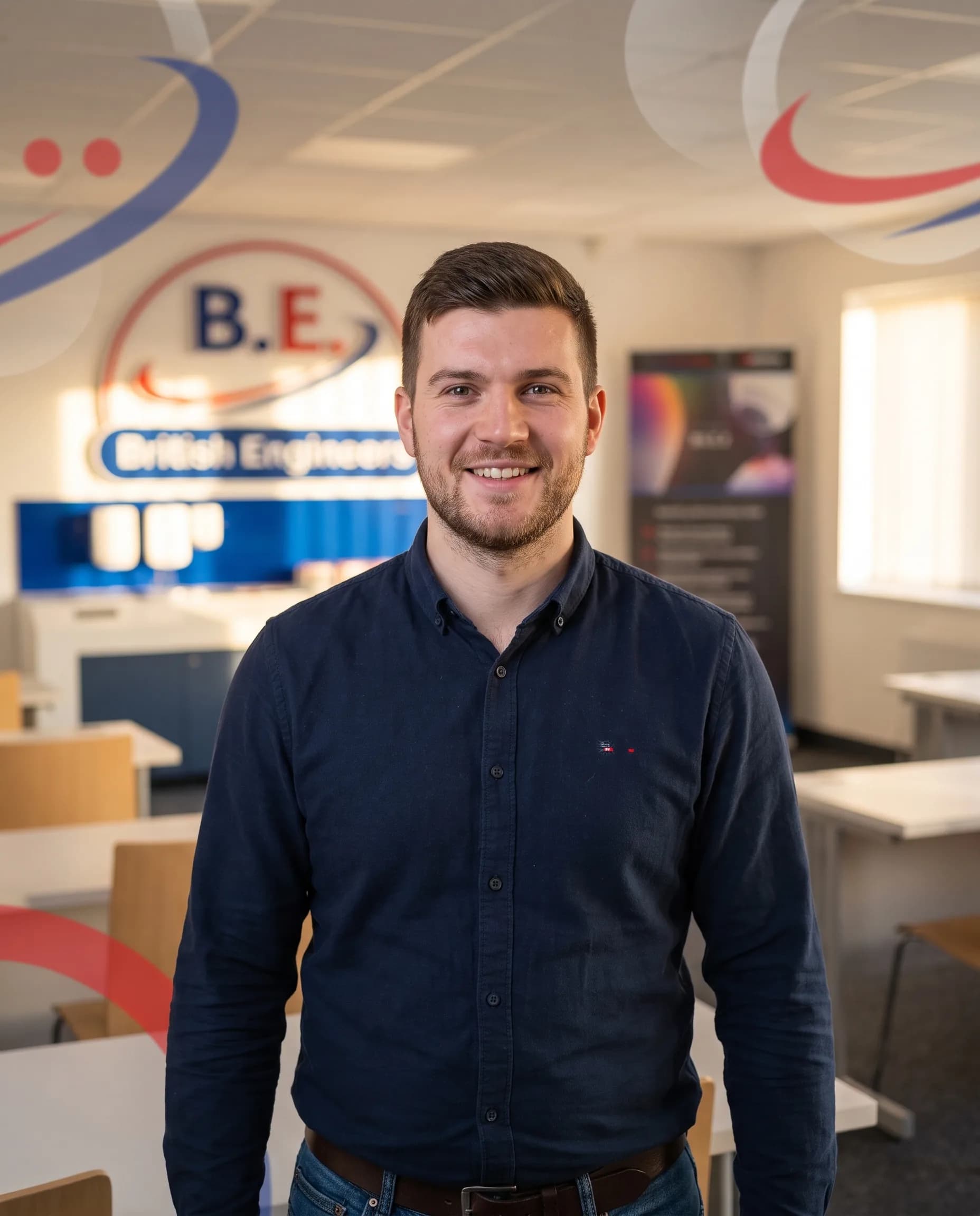British Engineers team member smiling in the company training room