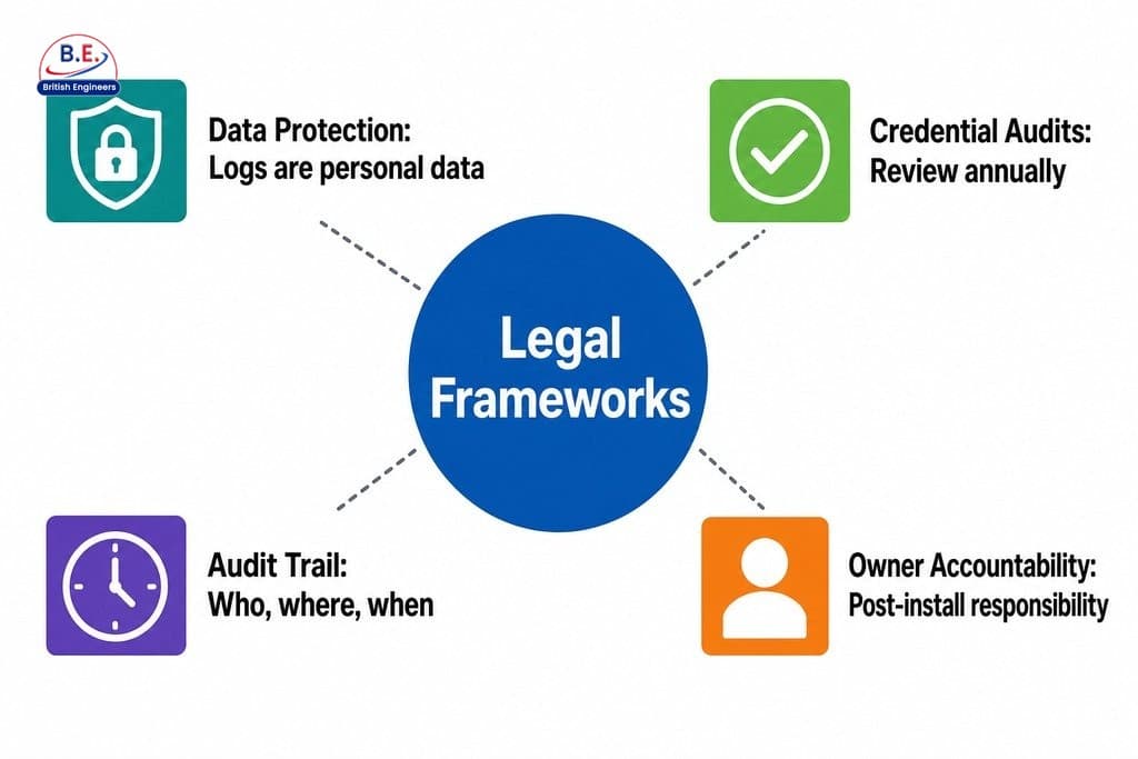 Key access control compliance requirements for Manchester businesses covering legal frameworks, data protection, health and s