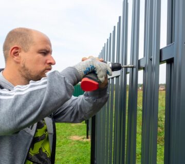 security gate needs repair being fixed my an expert