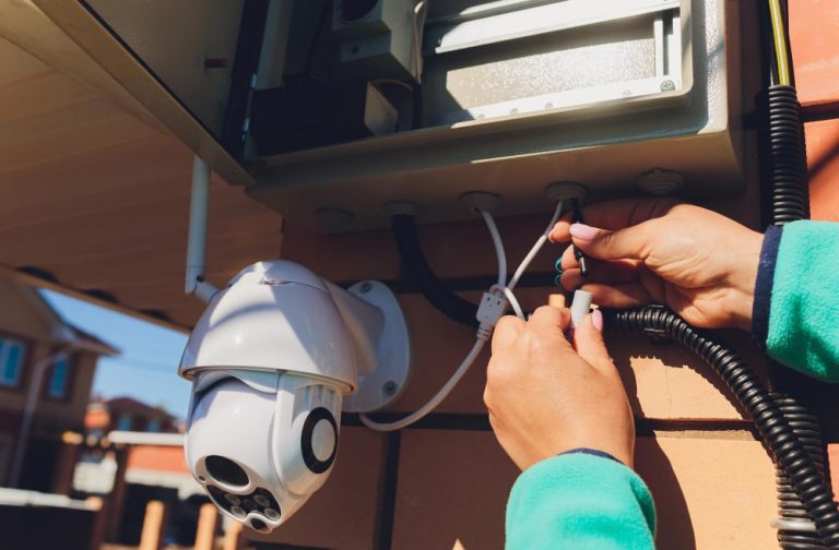Professional CCTV surveillance camera setup