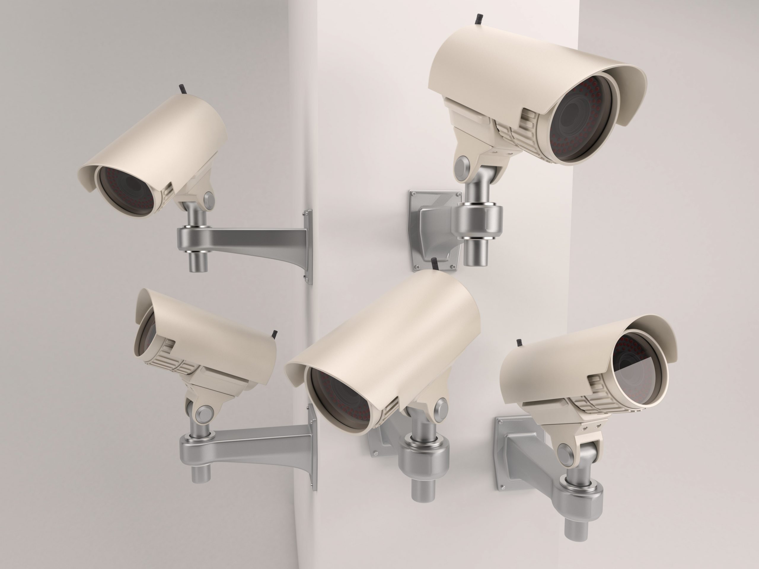 Set of CCTV security cameras